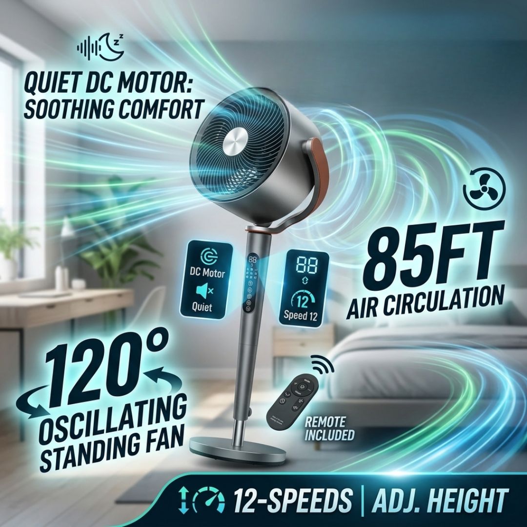 120° Oscillating Large Standing Fan