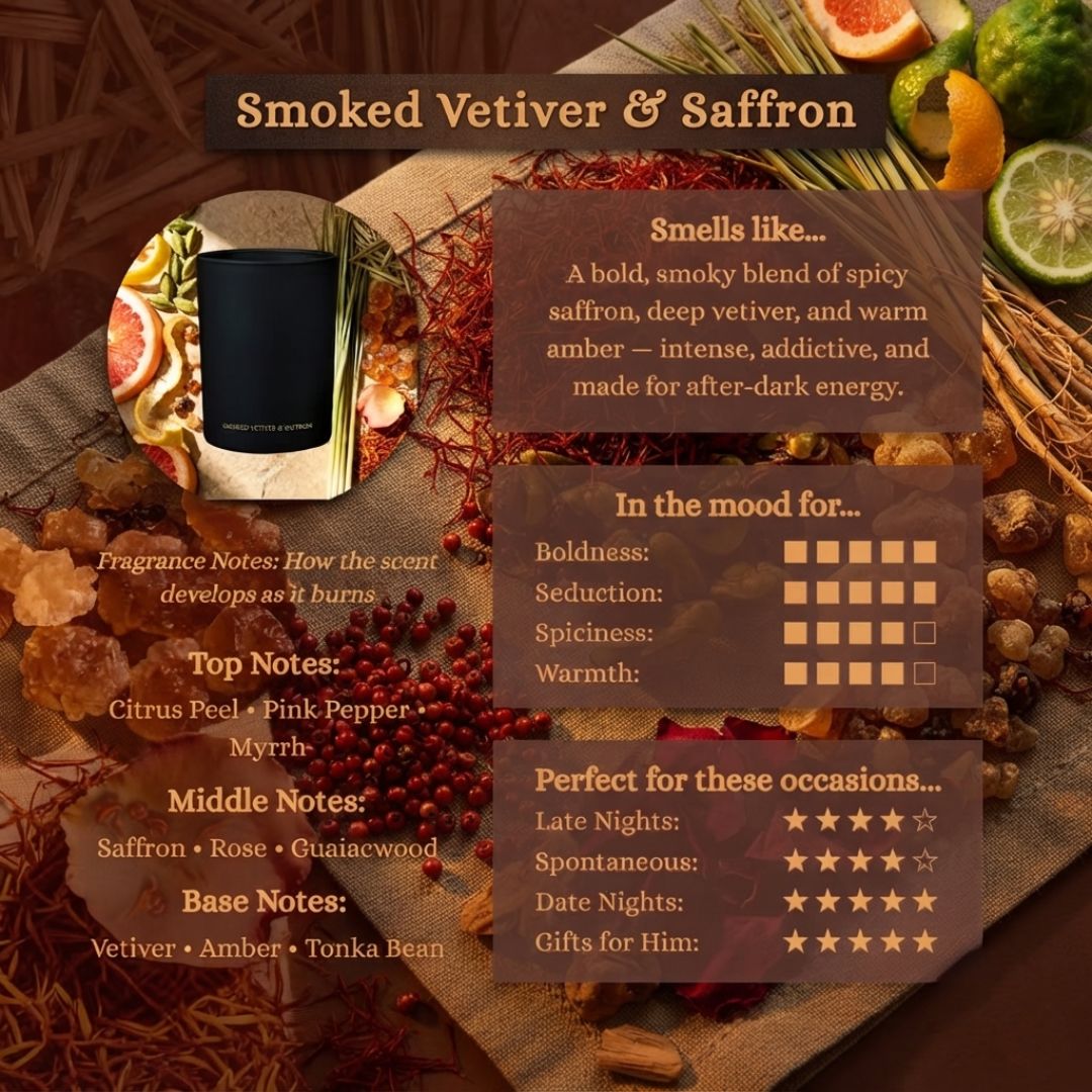 Smoked Vetiver & Saffron Aphrodisiac Candle