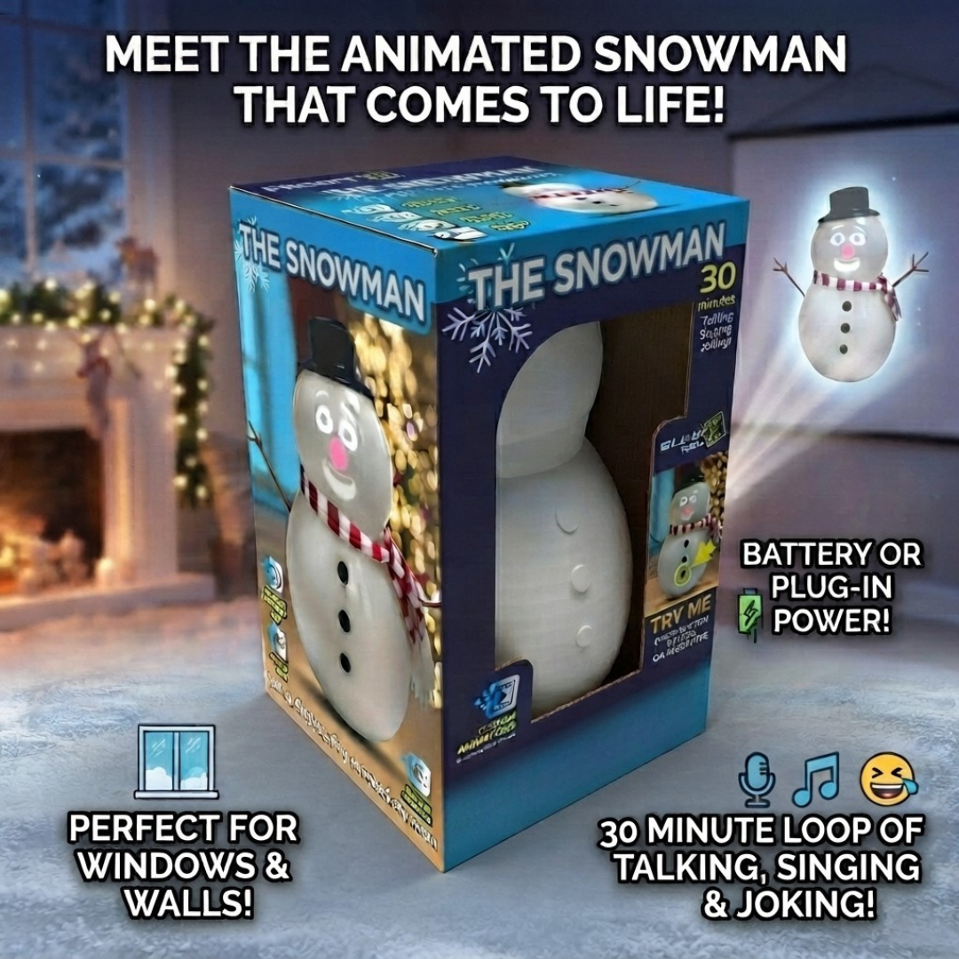Talking Animated Blink Snowman with Built in Projector & Speaker
