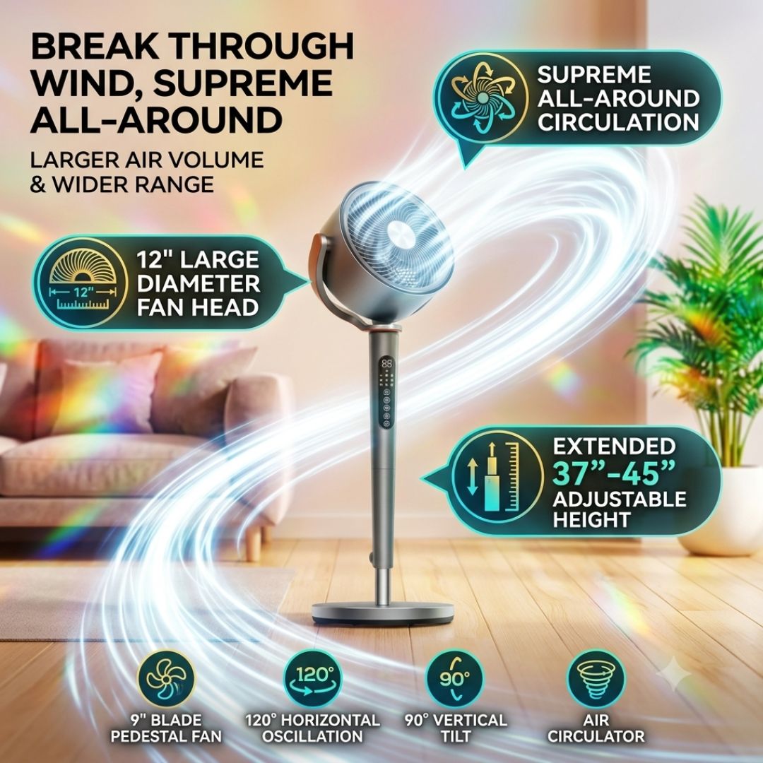 120° Oscillating Large Standing Fan