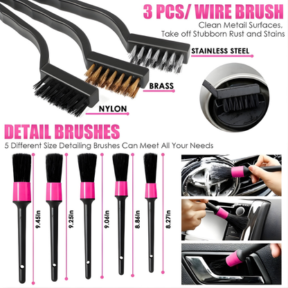 17-Piece Complete Car Interior Detailing Kit