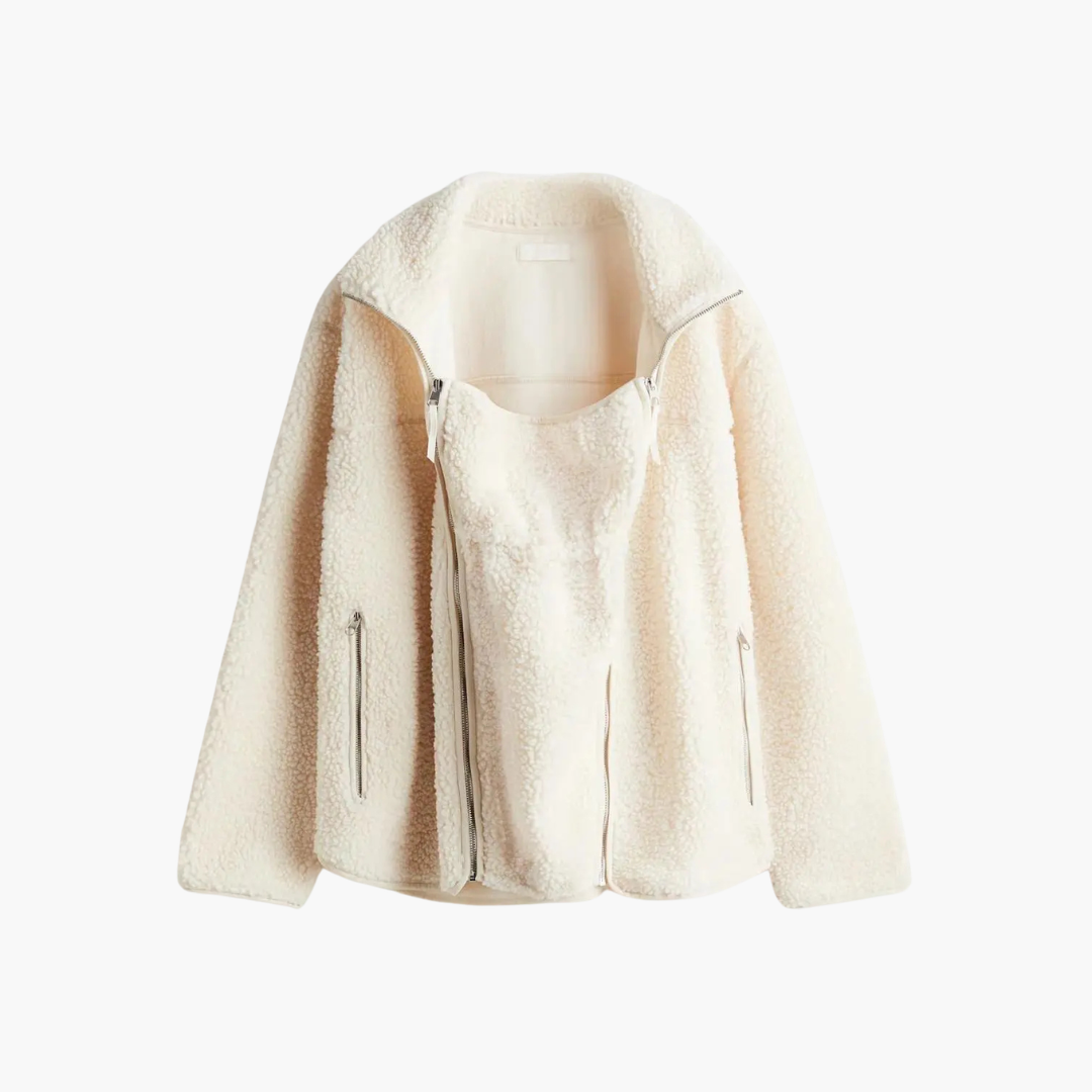 Women Long-sleeve Zippered Fleece Jacket with Pocket