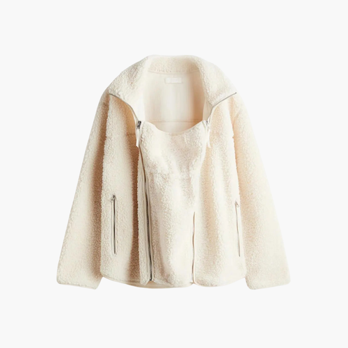 Women Long-sleeve Zippered Fleece Jacket with Pocket
