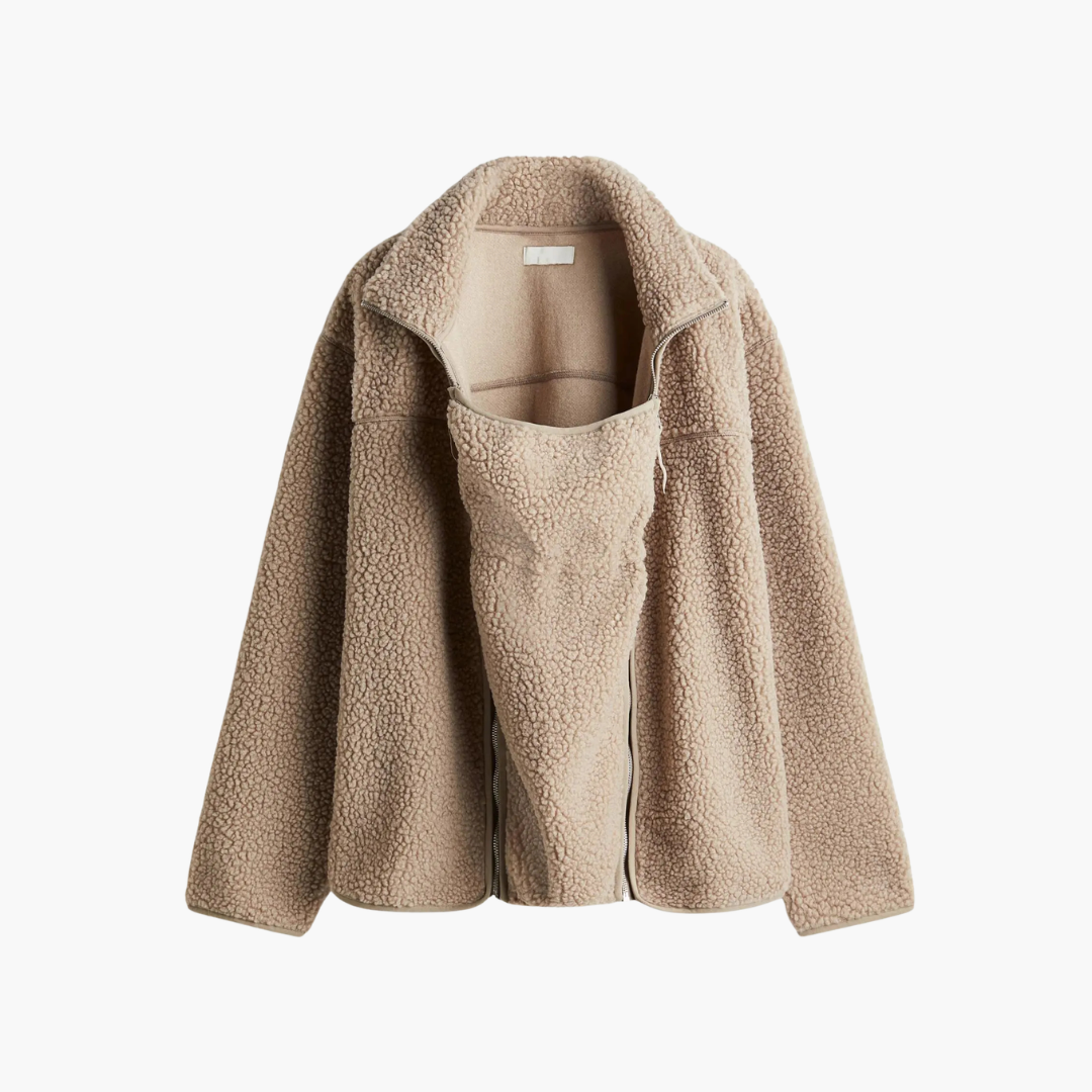 Women Long-sleeve Zippered Fleece Jacket with Pocket