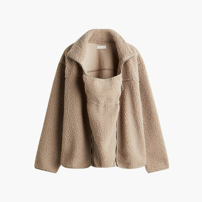 Women Long-sleeve Zippered Fleece Jacket with Pocket