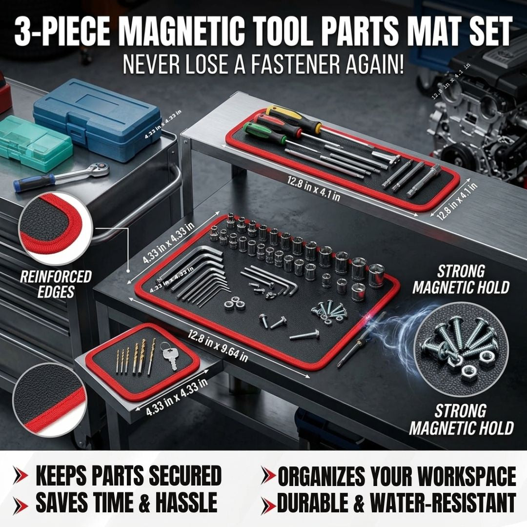 3-Piece Magnetic Tool Parts Mat Set