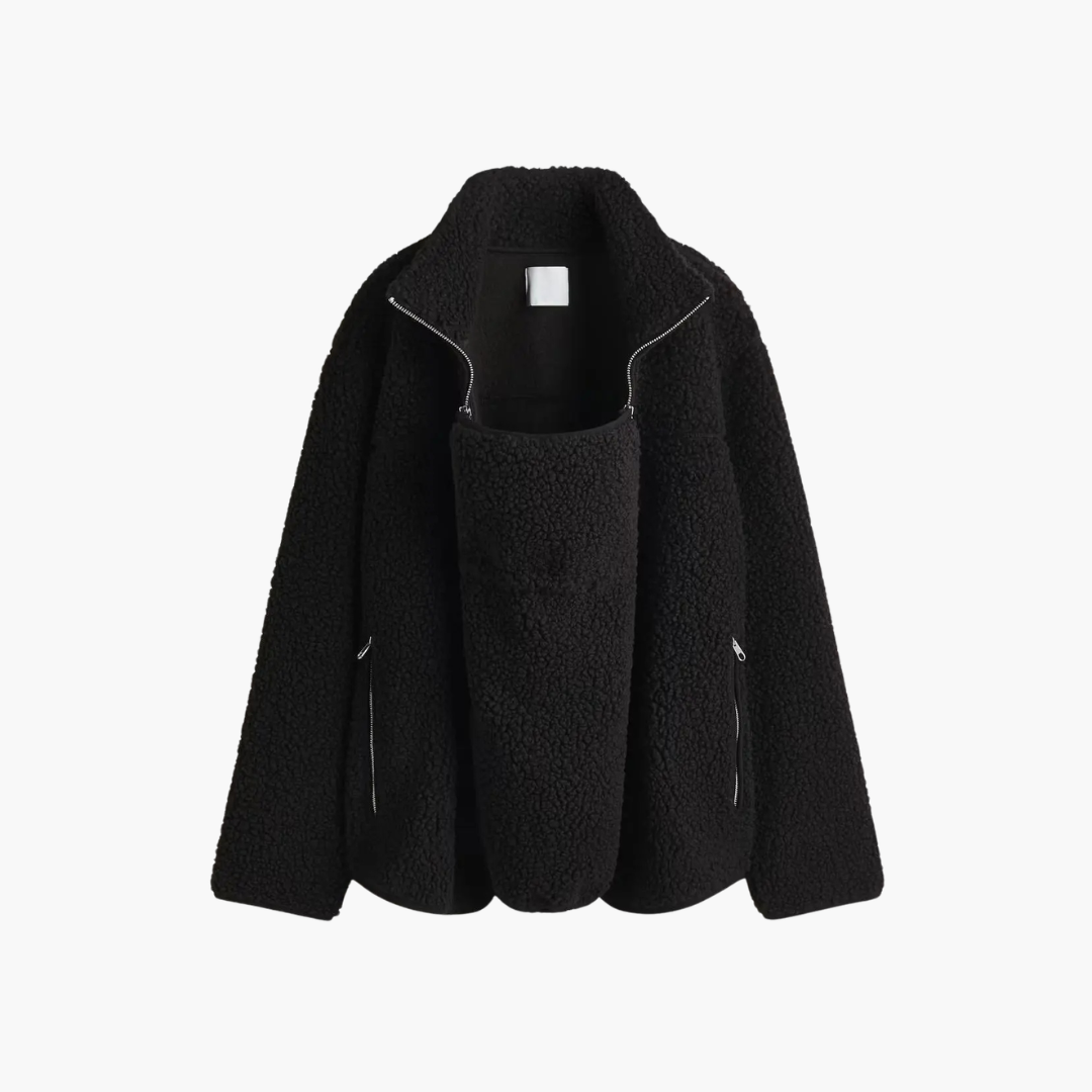 Women Long-sleeve Zippered Fleece Jacket with Pocket