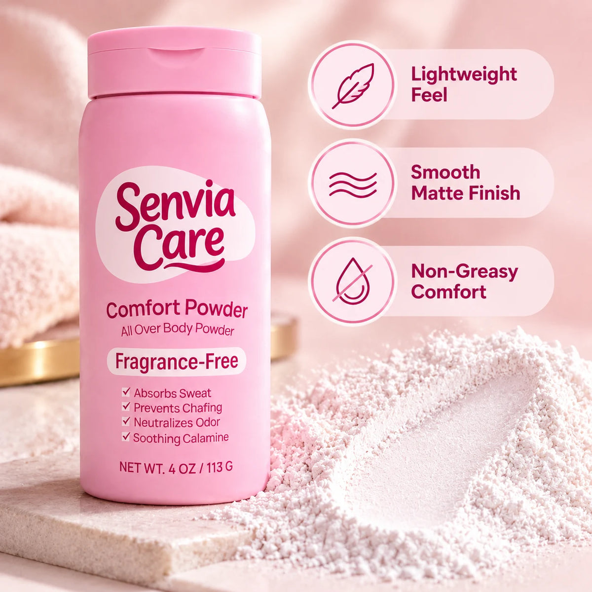 SenviaCare® Silk Comfort Powder