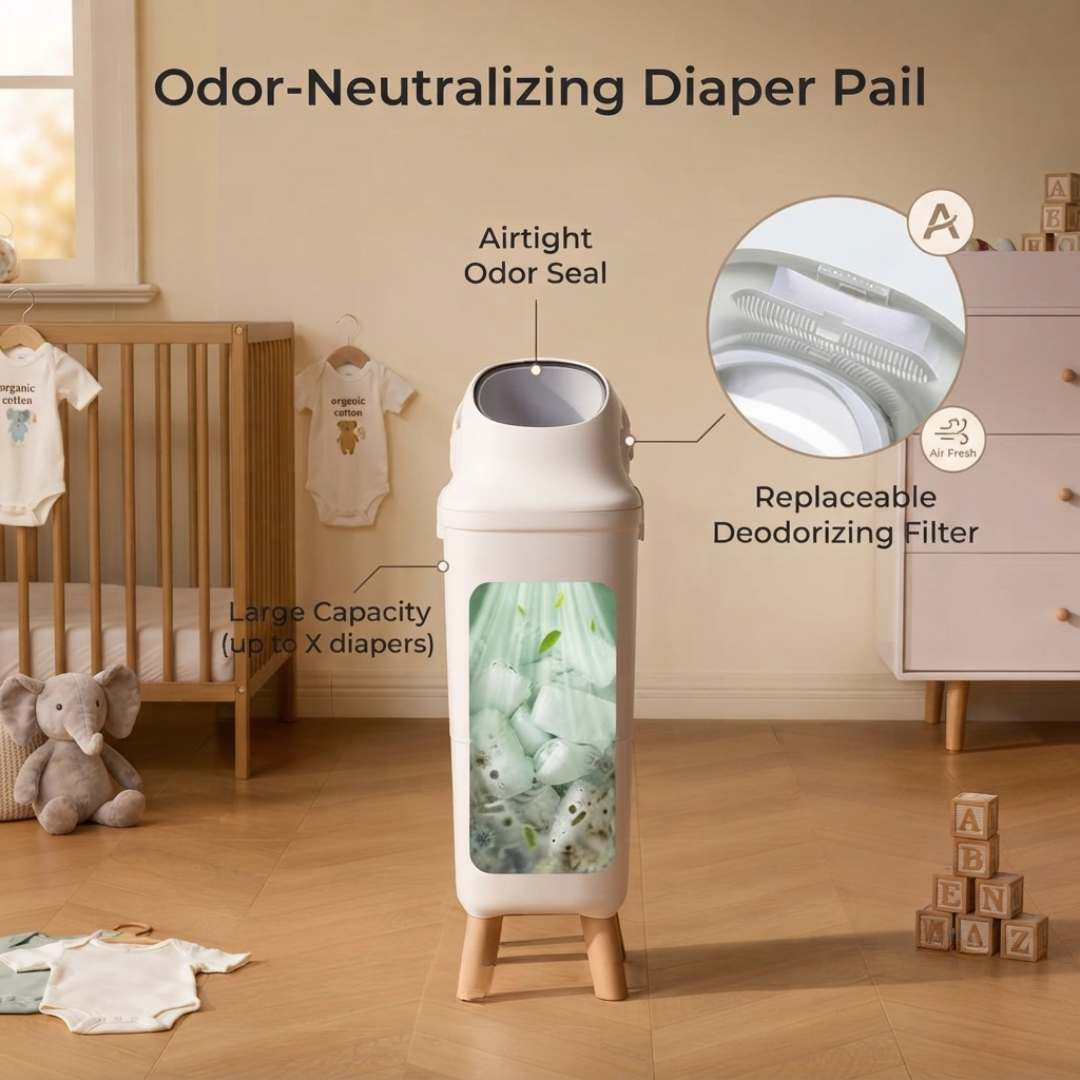 Diaper Pail – Odor-Locking Waste Disposal for the Modern Nursery