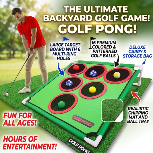 Golf Pong Game Set | Indoor & Outdoor Golf Beer Pong