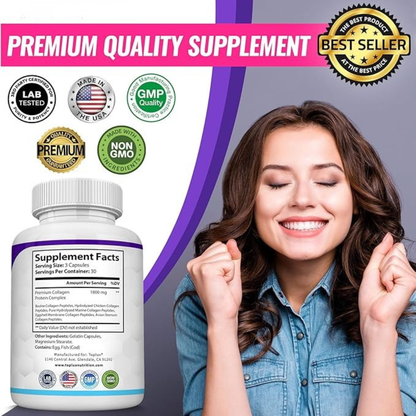 Collagen Peptides- 1800mg - 90 Capsules