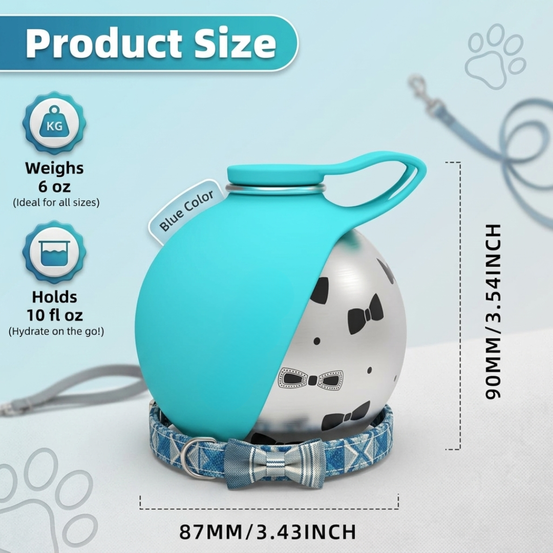 Stainless Steel 2-in-1 pet water bottle