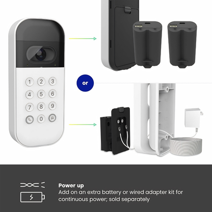 Smart Video Garage Keypad, with Wide-Angle Camera, Customizable PIN Code