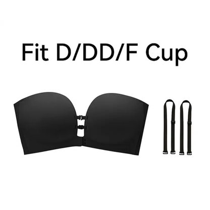 Womens Strapless Front Closure Push Up Bra