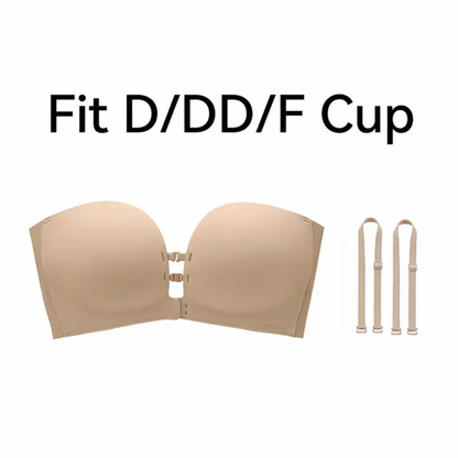Womens Strapless Front Closure Push Up Bra