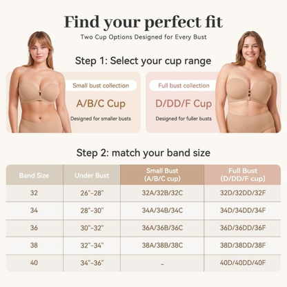Womens Strapless Front Closure Push Up Bra