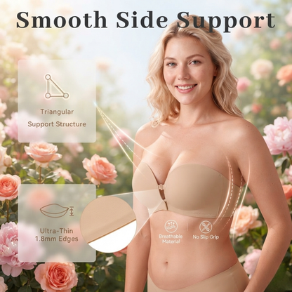 Womens Strapless Front Closure Push Up Bra